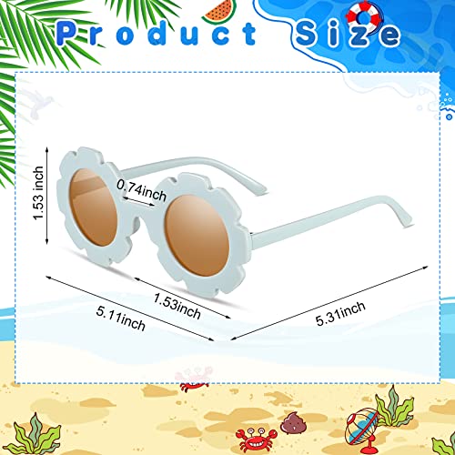 12 Pairs Kids Round Flower Sunglasses Girls Toddler Flower Shaped Cute Outdoor Sunglasses Eyewear Glasses2