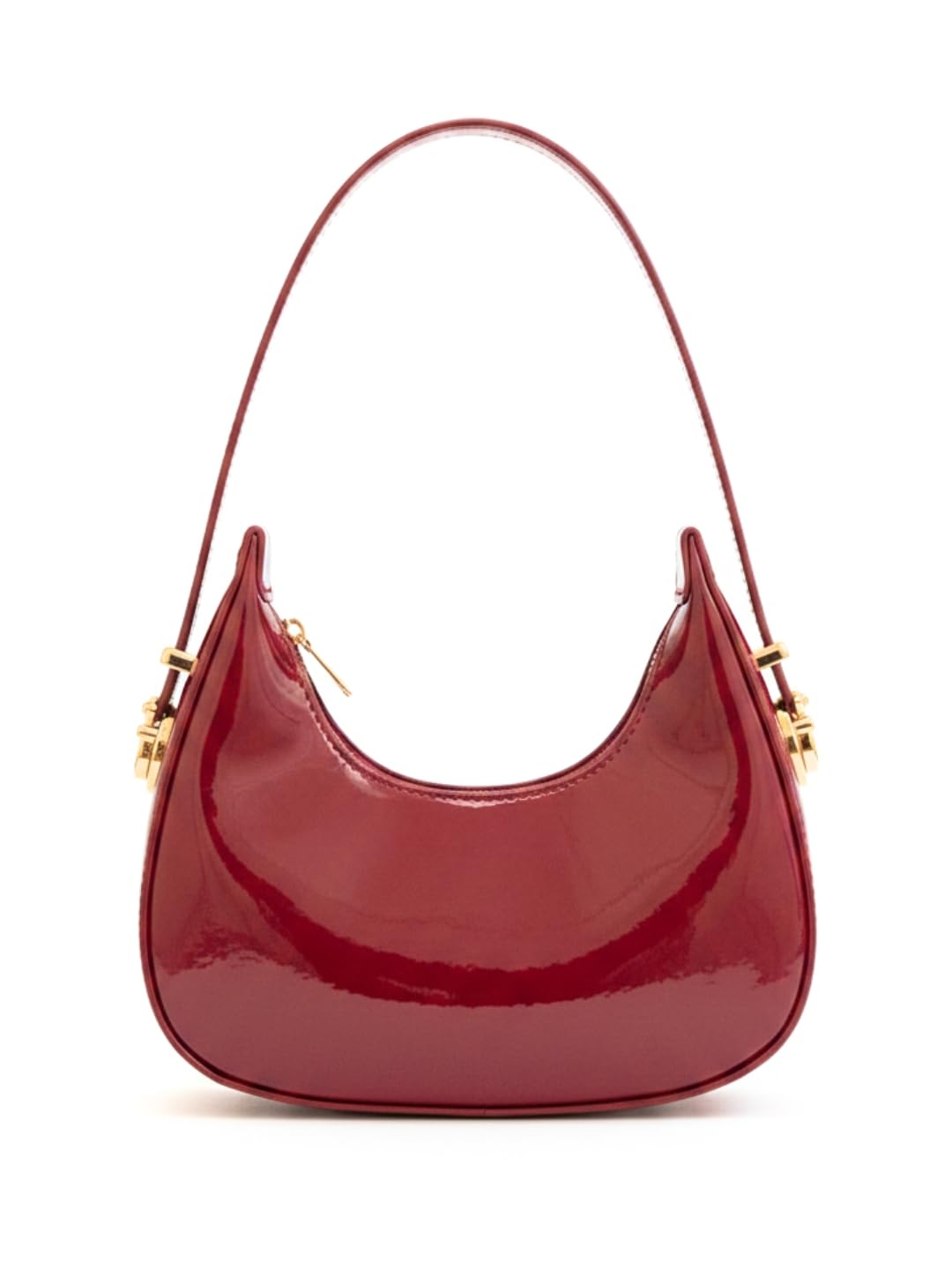 like style Women’s Patent PU Leather Shoulder Bag | Glossy Hobo Handbag with Gold-Tone Hardware & Zip Closure | Stylish Everyday Purse for Casual Outings, Shopping & College-picture-49
