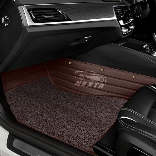 Image of 10D Car Floor Mat for Maruti Suzuki E Vitara | Nappa Leather | Luxurious & Elegant Look | 100% Waterproof and Washable | Custom Fitted |- Full Coffee