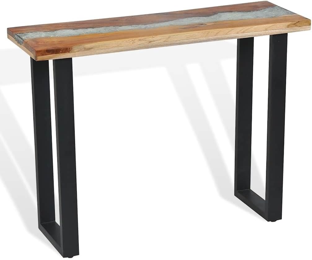 vidaXL Console Table Side Table Industrial End Accent Table for Small Space Living Room Bedroom Balcony End Home Indoor Furniture Teak