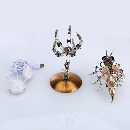 Miniatura 7 de LOADS Rompecabezas de metal 3D 627 piezas modelo de montaje de avispas kit de modelos de metal 3D rompecabezas mecánicos para adultos para construir