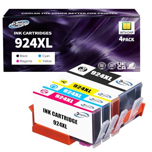 924XL 924E Ink CartridgesHigh Yield 924-XL 924 XL Ink Cartridges Combo Pack Compatible with HP OfficeJet Pro 8120 8122 8123 8130 Printers 4-Colour Set (Black/Cyan/Magenta/Yellow)