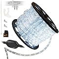 WYZworks 1656LEDs, 150ft LED Cool White Rope Light, Connectable Outdoor Permanent Waterproof Accent Exterior Lighting, Flexible Clear PVC, ETL Certified, Holiday, Backyard Patio, Home, Decor