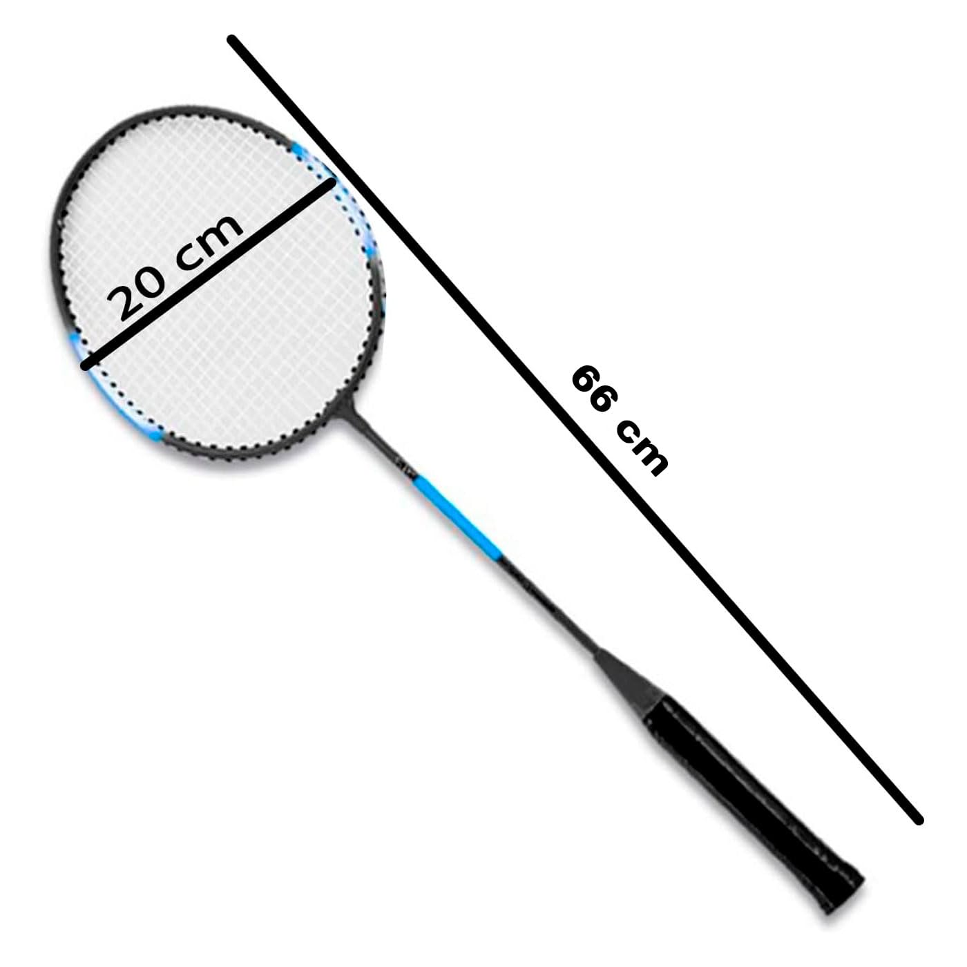 Tradineur Set de 2 Raquetas de bádminton para niños con Volante y Funda 66 x 20 cm