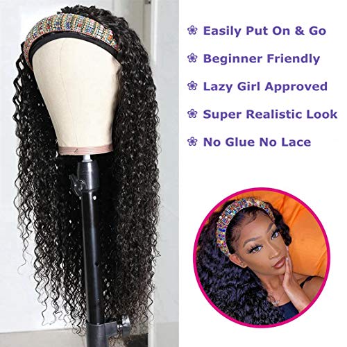 image for Persephone Glueless Headband Wig Curly Human Hair Wigs for Black Women