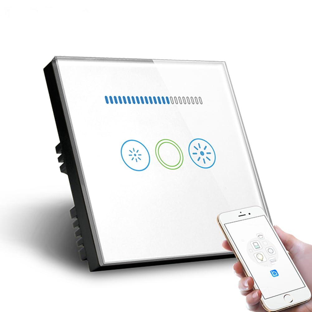 Estándar del Reino Unido 600 W luz LED atenuador interruptor impermeable cristal templado panel 1way luz táctil interruptor regulador