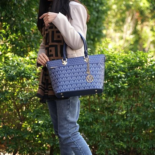 MKF Collection Signature Tote Bag for Women, Vegan Leather Top Handle Crossbody Bag Handbag Purse by Mia K2
