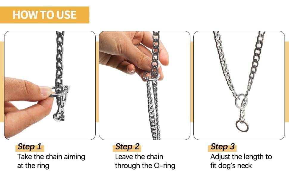 Image of Heavy Duty Choke Swivel Metal Dog Chain - Durable Training Collar with Strong Links & 360 Swivel for Medium & Large Dogs (Width 3 MM - Length -21.INCH)
