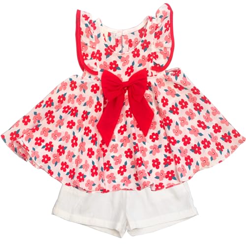 Image of Peacolate 2-7T Summer Little Girls 2pcs Clothing Set Sleeveless Shirt and Shorts