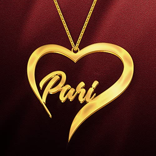 Image of Pari Cursive Gold & Silver Name Pendant Necklace, Best Jewelry Gift for Girls.