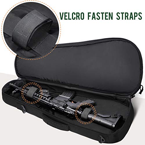 HUNTSEN Tactical Rifle Bag Backpack 30\" Padded Firearm Case Soft Gun Case for Hunting Shooting Range