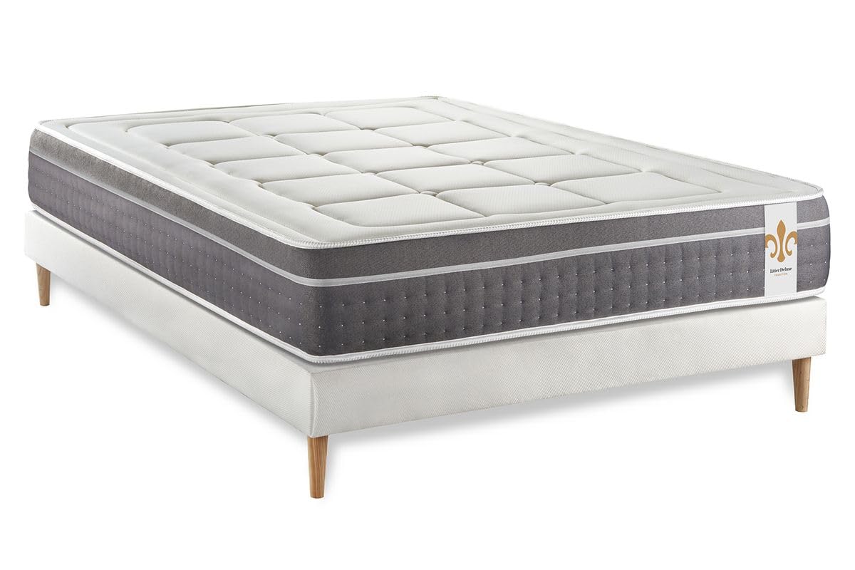 Ensemble Trente 140 x 200 cm sommier Kit Blanc | Epaisseur : 30 cm | Confort : Equilibré