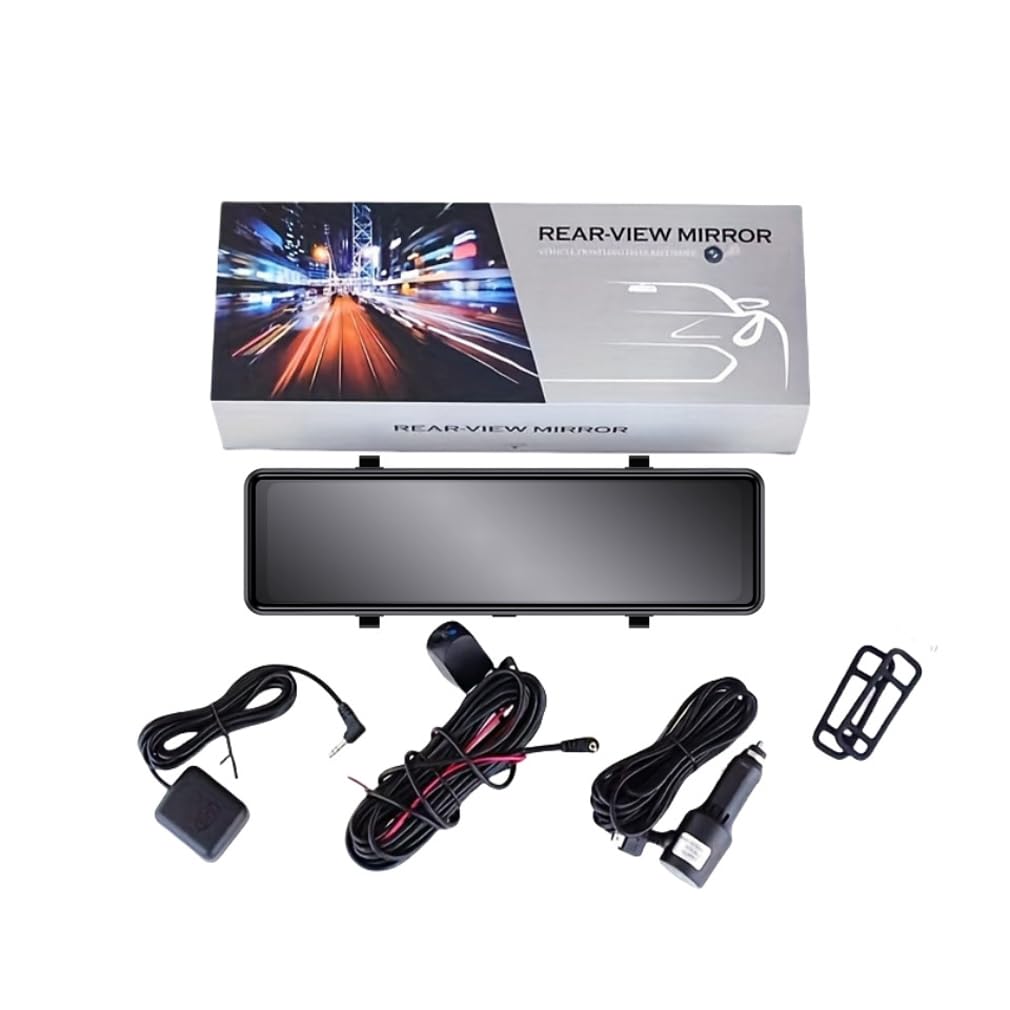 Cámara de salpicadero para espejo retrovisor para coches, cámara delantera y trasera 4K + 1080P, pantalla táctil DVR de 11 pulgadas, WiFi integrado con GPS Logger visión nocturna, grabadora de video