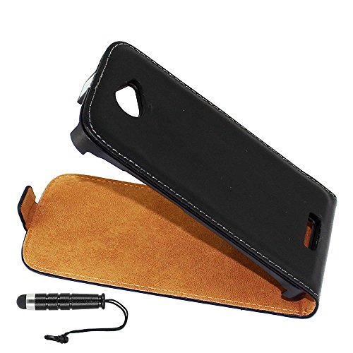 ebestStar - Coque Compatible avec HTC One S Etui Housse PU Cuir Rabat Ultra Fin (Ultra Slim Case) + Mini Stylet, Noir [Appareil: 130.9 x 65 x 7.8mm, 4.3'']