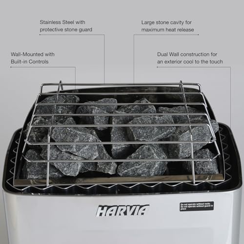 Image of Harvia KIP Wall Mount Electric Sauna, 220V-240V, 4.5kW, Dial Controls