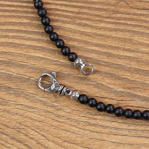 COAI Matte Onyx Tiger Eye Stone Beaded Strand Necklace