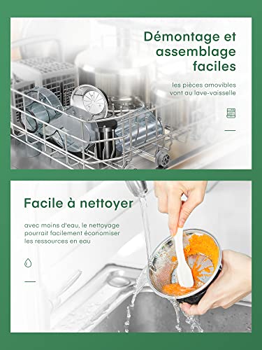 Centrifugeuse Extracteur de Jus, 600W Centrifugeuse Fruits et Legumes Facile à Nettoyer, 2 Vitesse en Acier Inox, 65MM Large Bouche, Design Anti-goutte, Recette – Image 5