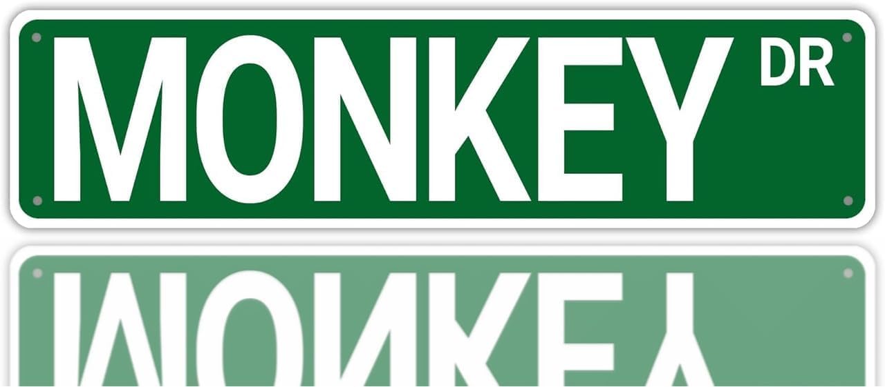 peiyeety Vintage Metal Tin Sign Decorative Wall Art Monkey Dr Themed Street Sign, Rustic Style, Durable Waterproof Rustproof, For Home, Animal Decor, Funny, Easy To Mount, 4x16 Inch
