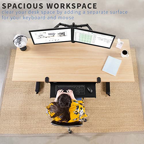 Vivo Large Keyboard Tray Under Desk Pull Out With Extra Sturdy C Clamp Mount System, 27 (33 Including Clamps) X 11 Inch Slide-Out Platform Computer Drawer For Typing, Black, Mount-Kb05E #TOP1