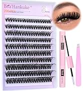 Boahankuke Cluster Lashes Kit Thick Lash Extension Kit D Curl Eyelash Extension Kit Volume Lashes...