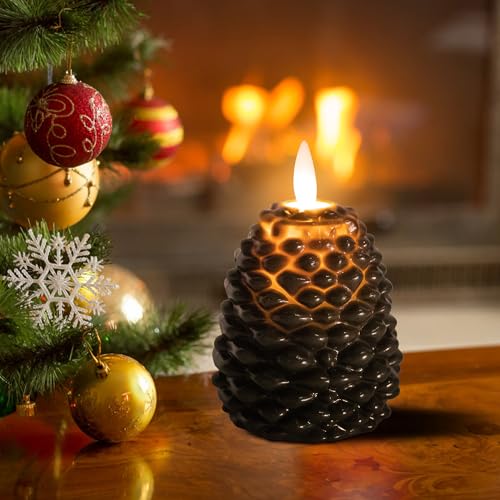 Ebaokuup PC-PINECONE-CANDLES-6PC 6 Pcs Led Pine Cone Candles,Christmas Unscented Pinecone Candles,Flameless Pine Cone Candles thumb #5