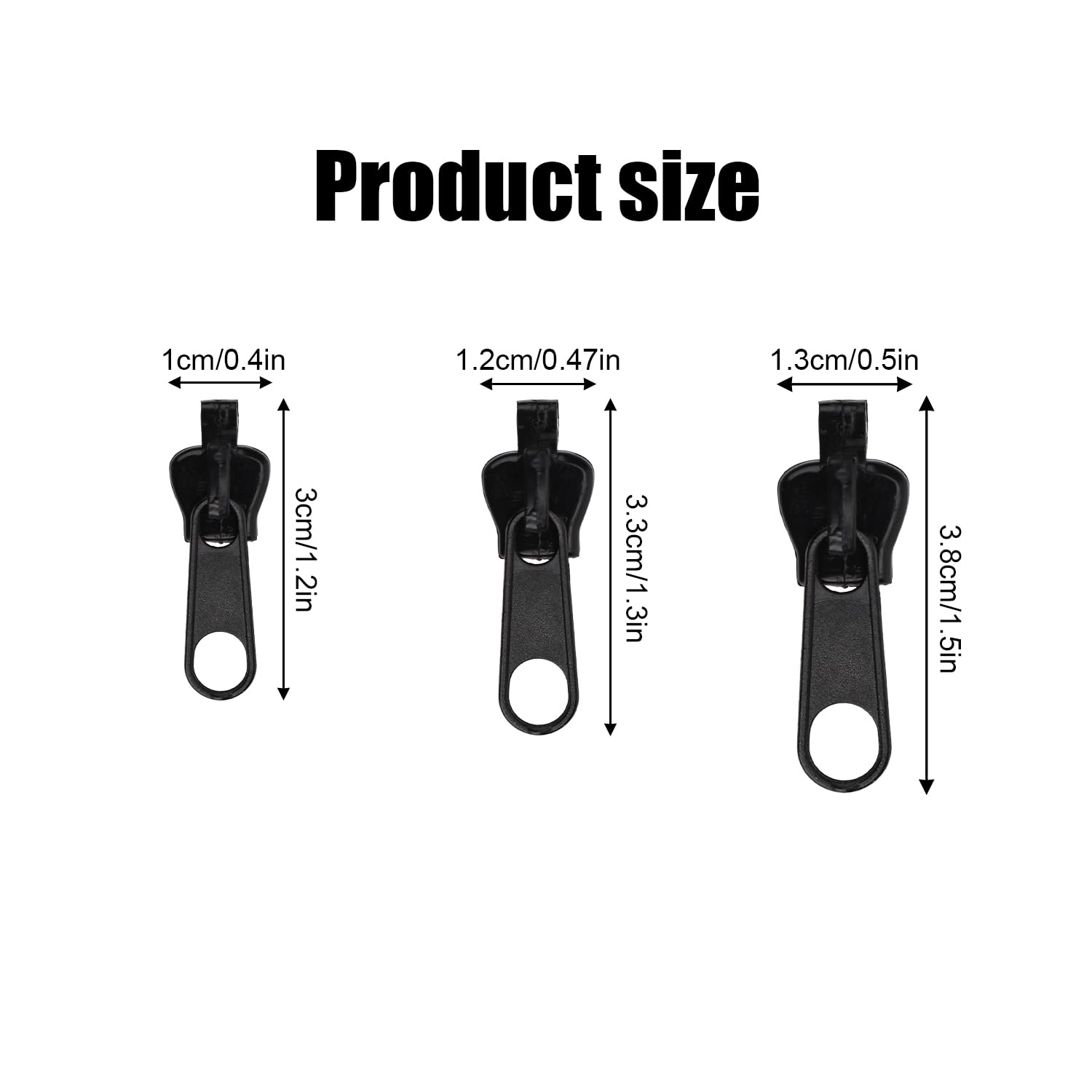 Fix Zip Puller, Universele Rits Reparateur, Zip Slider Repair Instant Kit Voor Het Naaien Van Kleding Rugzakken S 2pc M 2pc L 2pc