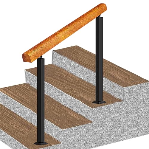 Rambarde d'escalier extérieure à barreaux main courante transitionnelle 2 3 marches avec kit