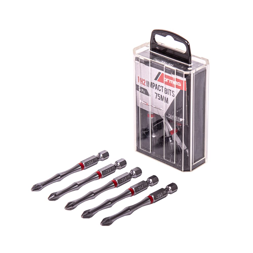 PH2 75mm Impact Screwdriver Bits - 5 Piece Tic Tac Box