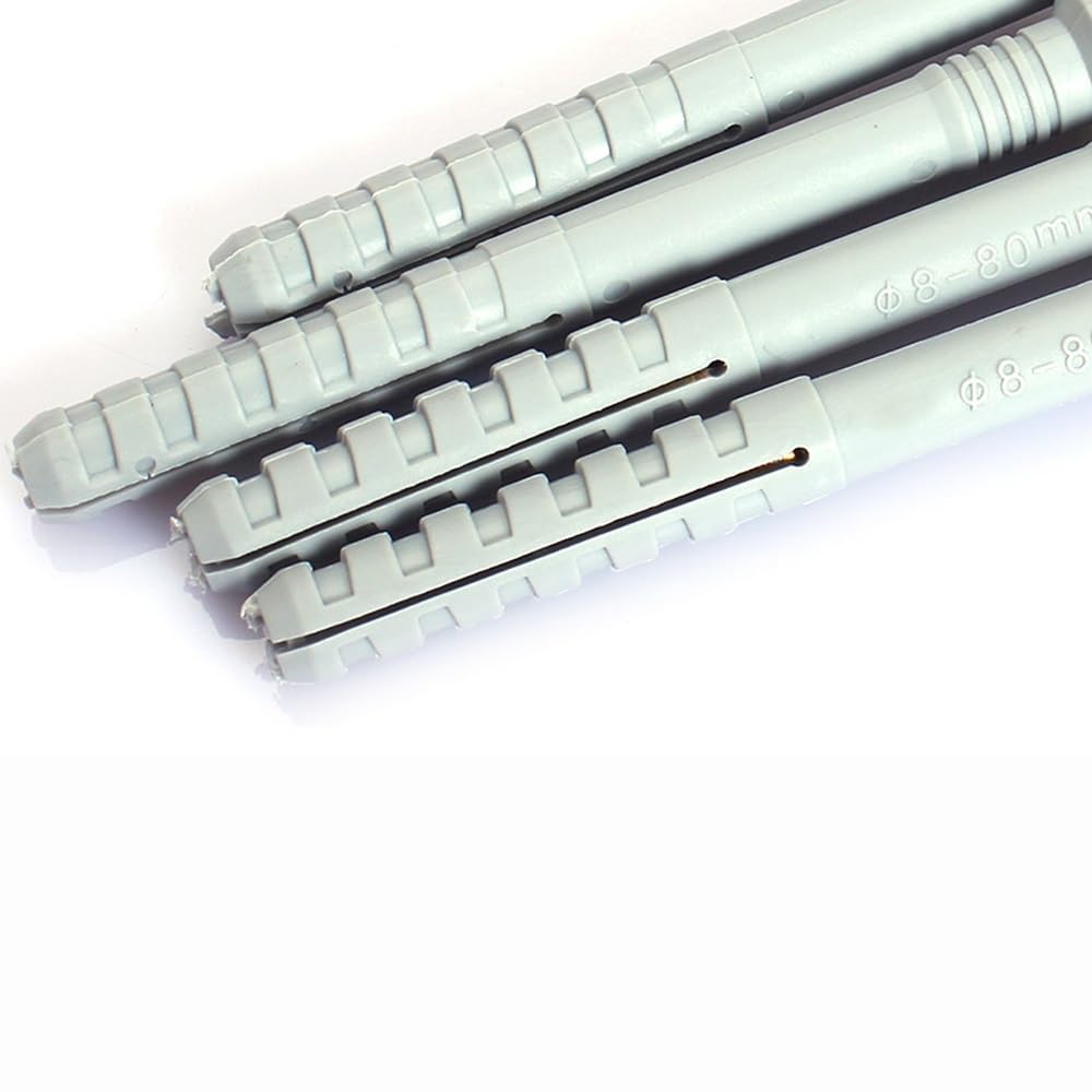 Tornillo autorroscante de nailon de percusión de expansión, tornillos métricos, fijaciones de pared, clavos de expansión de plástico M6 M8 M10 (20 unidades, M10 x 80)