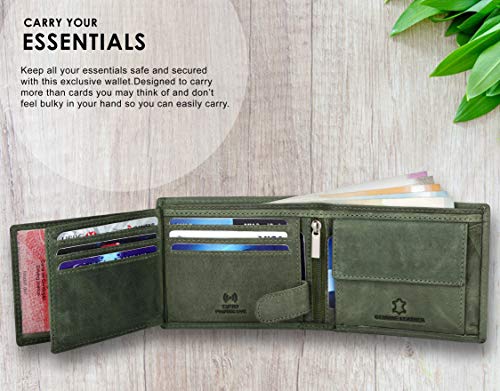 WildHorn Blue Leather Men's Wallet (WH1173) (MOSS GREEN) 7 51LitK ePBL