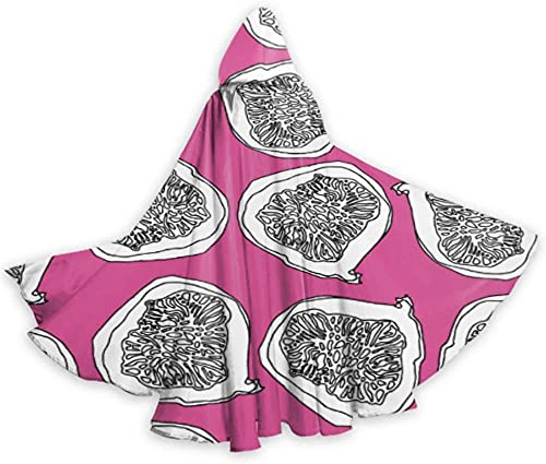 Cape à capuche tendance rétro en forme de figue de fruits pour femme et adulte - 140 cm - Pour Noël, Halloween, cosplay
