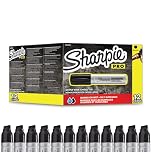 Sharpie Pro Magnum Permanent Markers | Chisel Tip | Black Ink | 12 Count