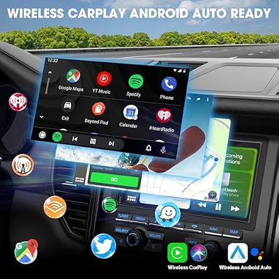 Double Din Bluetooth Car Stereo - Wireless Apple CarPlay Touch Screen - 7 Inch Wireless Android Auto Car Radio with Phone Link AM FM Tuner Backup Camera Type-C 4.2-Channel Audio Output