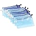 Uxcell Soft Plastic Zipper Closure Netty Exterior A6 Paper Files Bag, Blue