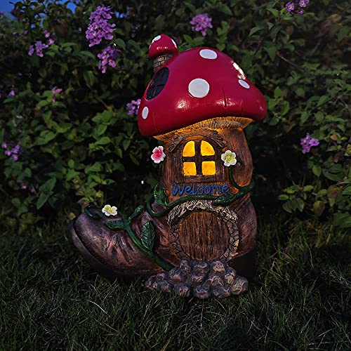 Mildahjoy Jhp Mushroom Fairy House Garden Statues Of Boots thumb #1