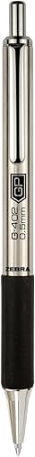 Miniatura 5 de Zebra Pen G-402 Bolígrafo de gel retráctil, barril de acero inoxidable, punta fina, 0.020 in, tinta negra, paquete de 2