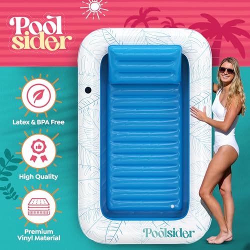 Premium Inflatable Tanning Pool Lounger | Large Inflatable Tanning Bed for Adults - 4 in 1 Multipurpose Suntan Tub | Pool Floats Adults, Inflatable Pool Float | Tanning Float - Sunbathing Pool Raft