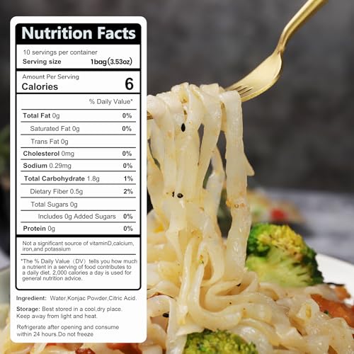 Image of Hethstia Konjac Noodle Low-Carb Fettuccine Shirataki Noodles Keto Low Calorie Pasta Gluten Free, Vegan, Paleo-Friendly (5 oz, 10-Pack)
