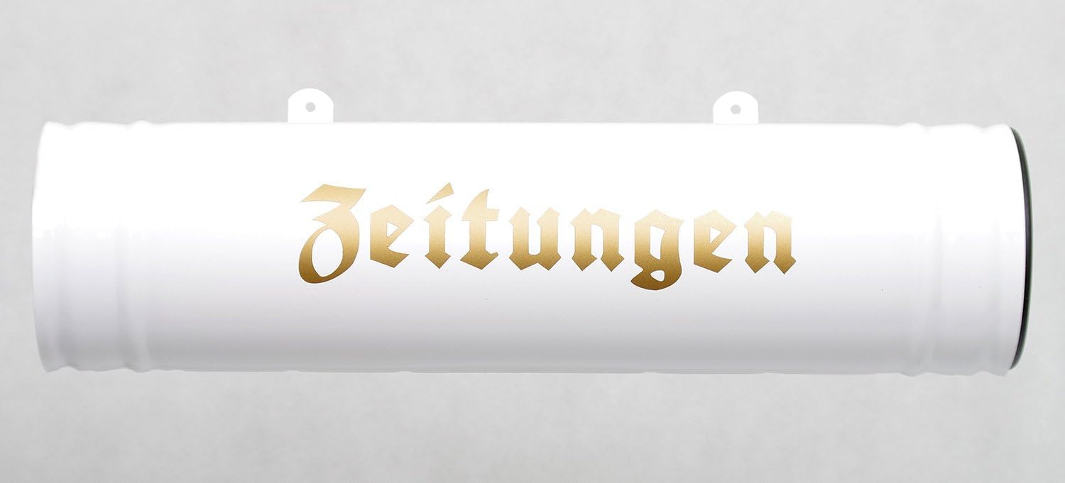 Rouleau à journaux, boîte à journaux, tube à journaux, couleur au choix - Résistant aux intempéries et aux UV - Blanc