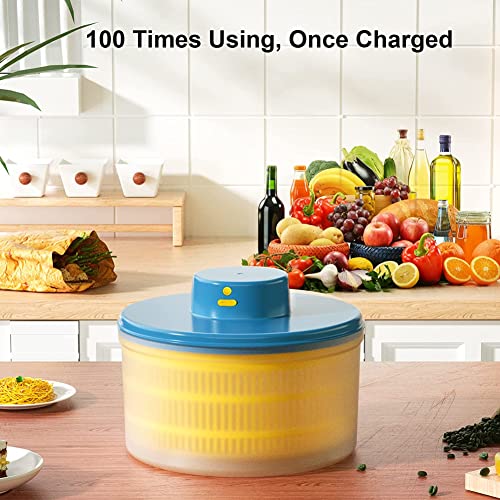 Girador de salada elétrico - Secador de alface e vegetais, recarregável por USB, secagem rápida, sem