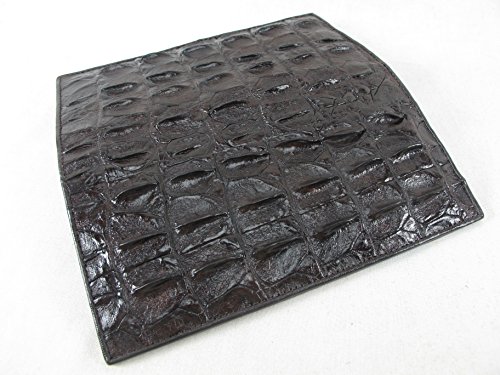 Genuine Crocodile Alligator Backbone Skin Leather Checkbook Long Wallet (Chocolate Brown)2