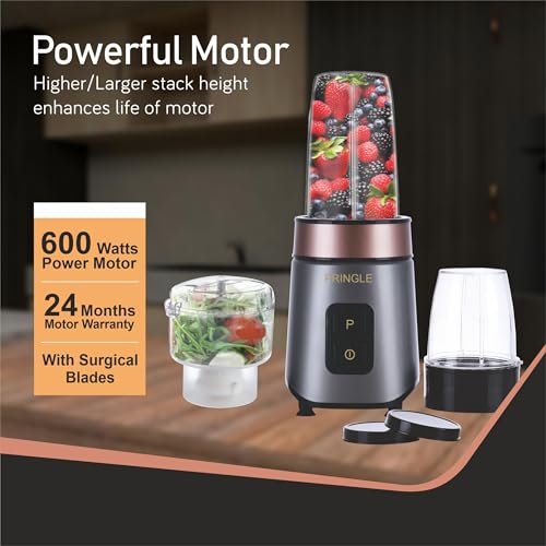 Image of Pringle NB104 Nutri Blender Juicer Mixer Grinder & Chopper | 600W Full Copper Motor | 2 Unbreakable Jars with Chopper | Multi-Purpose Kitchen Appliance | 2 Years Warranty