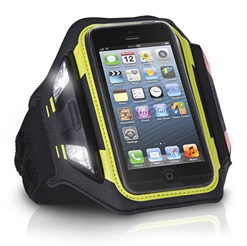 Xtrememac IPP-LSWN 13 Sportwrap Brassard lumineux en néoprène avec LED pour iPhone 5 et iPod Touch (5th Gen.) Noir