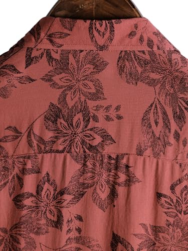 Image of JOTOOK Mens Hawaiian Shirt Short Sleeve Button Down Tropical Shirts Casual Floral Summer Beach Shirt