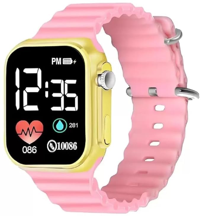 Digital 8 Colours Waterproof LED Display Kids Watch for Boys & Girls Men and Women Birthday Christmas Gift (Age 4-15 Years) (Light Pink) (B0D5CRFN9S) Amazon Price History, Amazon Price Tracker