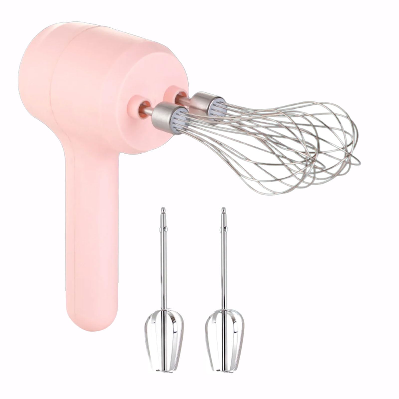 Shntig Compact Home Hand Mixer with 4 Detachable Attachments, Cordless Electric Beater and Paired Whisk Control for Baking Dessert Prep Kitchen Whisk Handheld Mixer