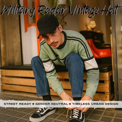 Image of Funky Junque Newsboy Hat for Women - Distressed Cadet Cap, Army Military Style Vintage Baseball Hat