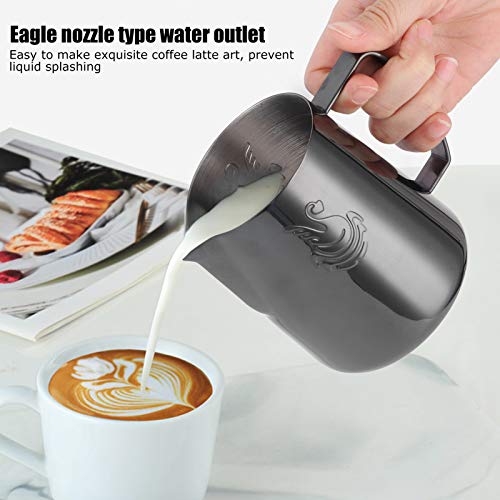 Jarra de espuma de leche de 400 ml, taza de leche de acero inoxidable, jarra, taza, taza para Barista Steam Cappuccino… - Imagen 8