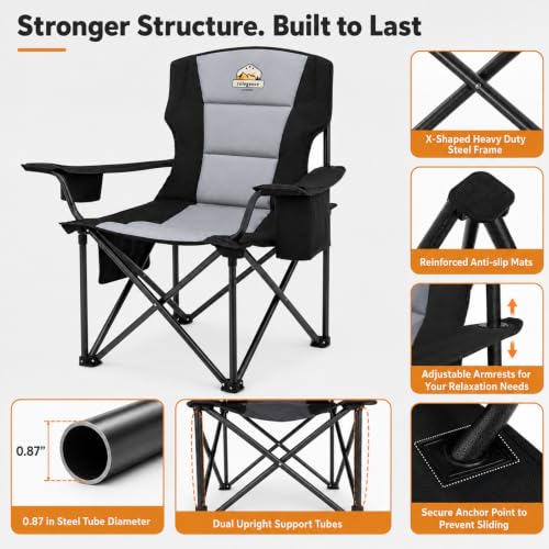 Colegence Oversized Heavy Duty Camping Chairs 2-Pack