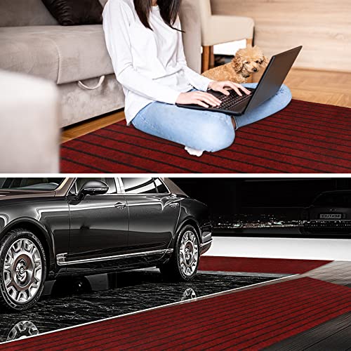 2' X 6' Runner Rugs With Rubber Backing, Indoor Outdoor Utility Carpet Runner Rugs, Stripe Red, Can Be Used As Aisle For The Rv And Boat, Laundry Room And Balcony #TOP5